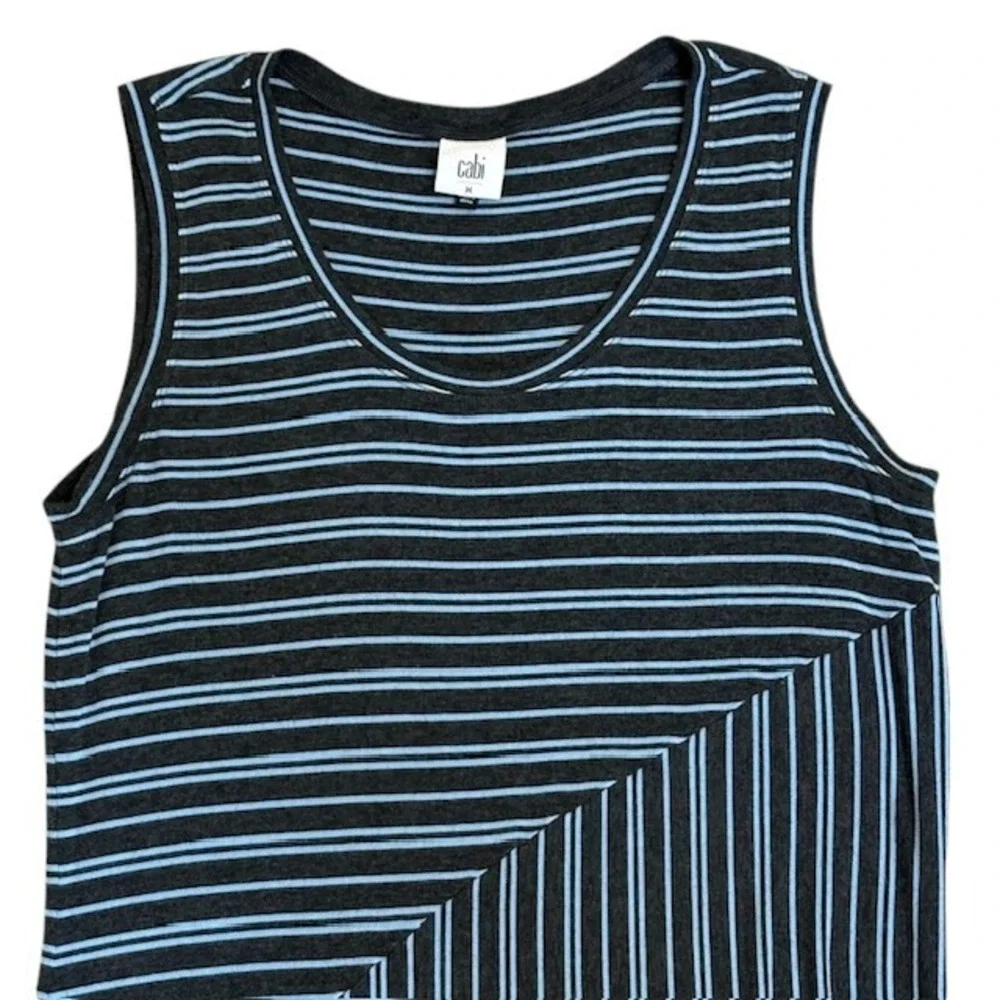 CAbi 5796 Striped Maxi Dress Sleeveless Casual Summer Tank‎ Dress Size Med